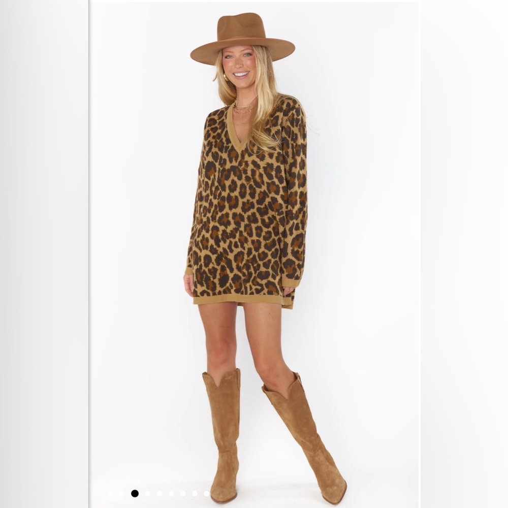 Show me your mumu Hartford sweater dress leopard size large - Picture 7 of 7
